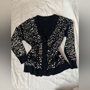 Black Cardigan with Silver Sequins